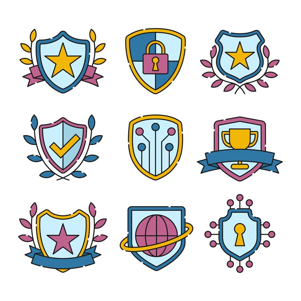 Shield Icon Set vector