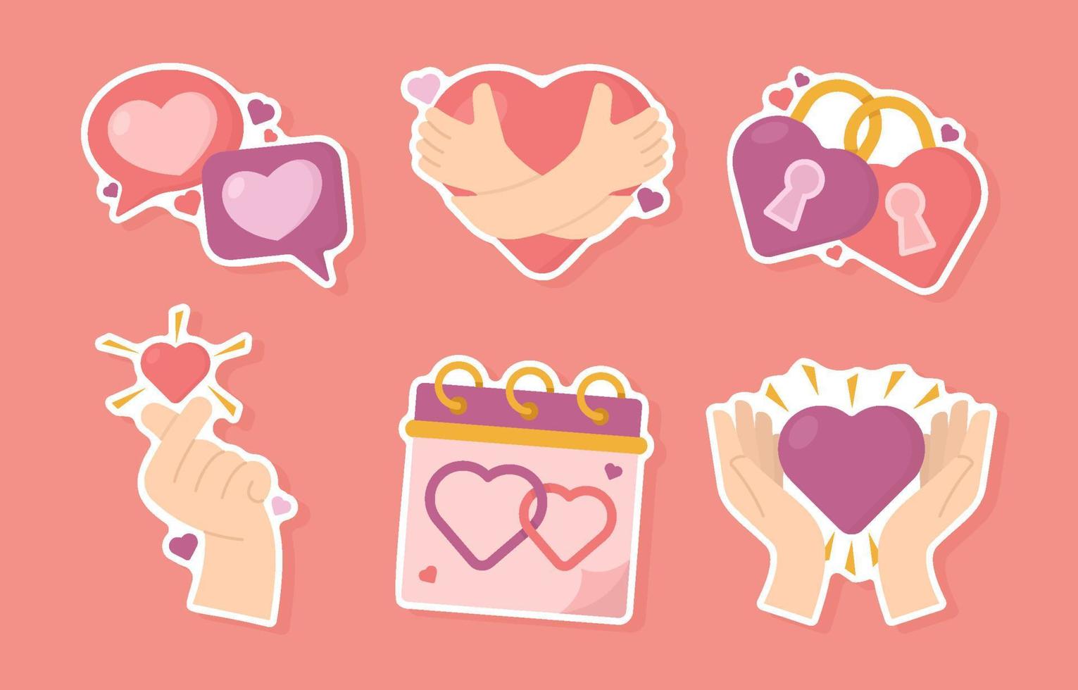 Heart Sticker Set vector