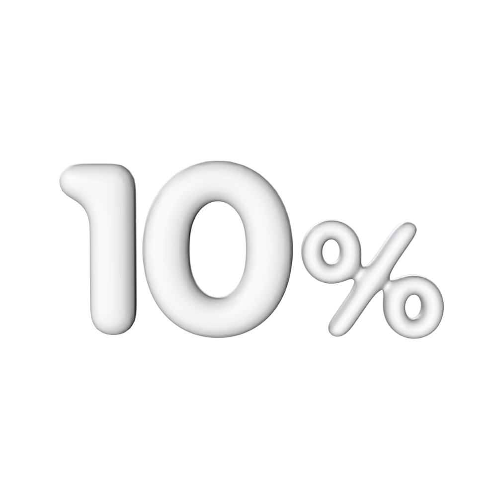 3D Number 10 Percent png