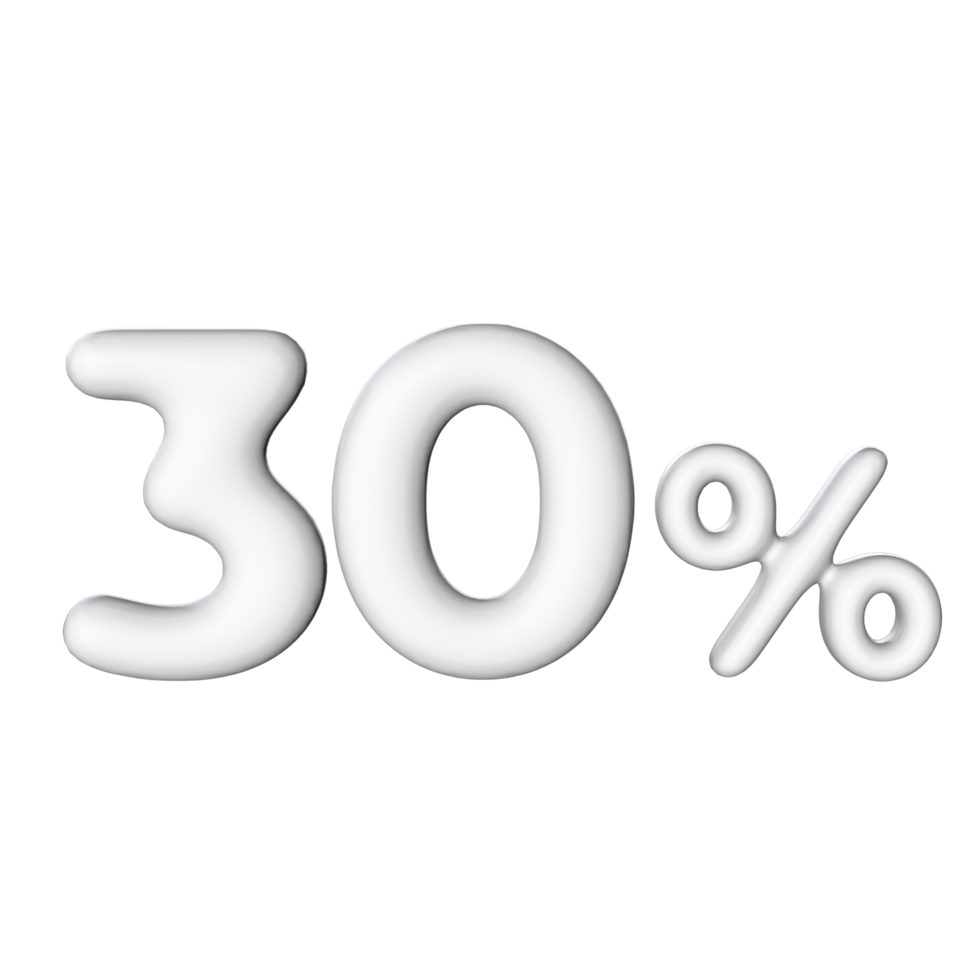 3D Number 30 Percent png