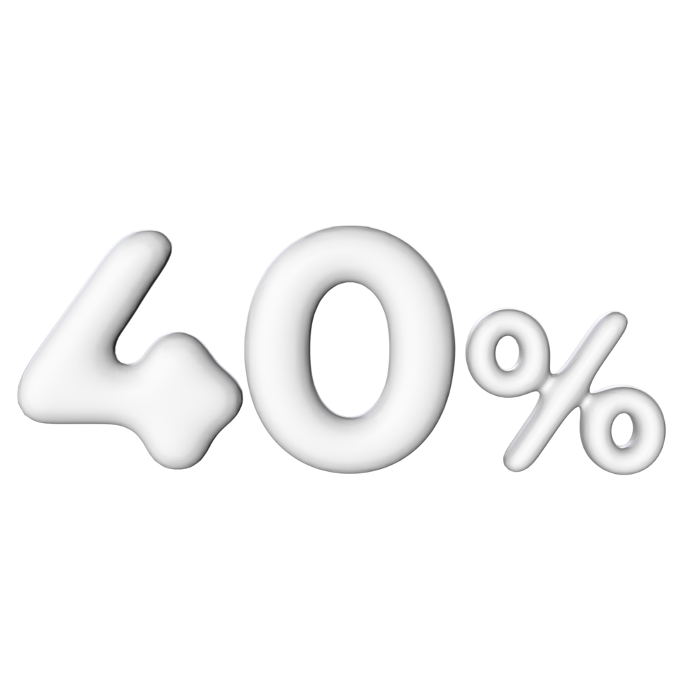 3D Number 40 Percent png