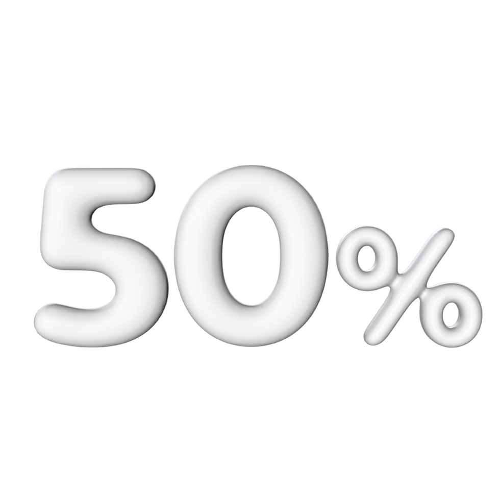 3D Number 50 Percent png