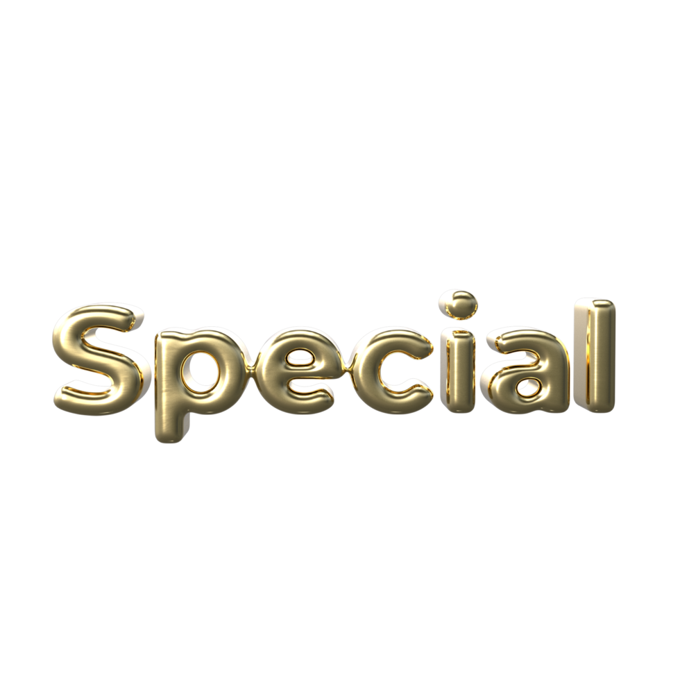 3D Gold Text Special wording png