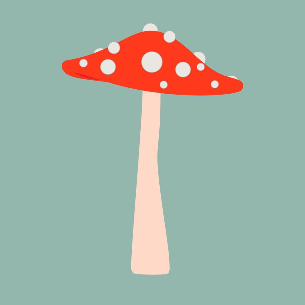 Mushroom red organic vegetarian gourmet ingredient cooking vector flat icon