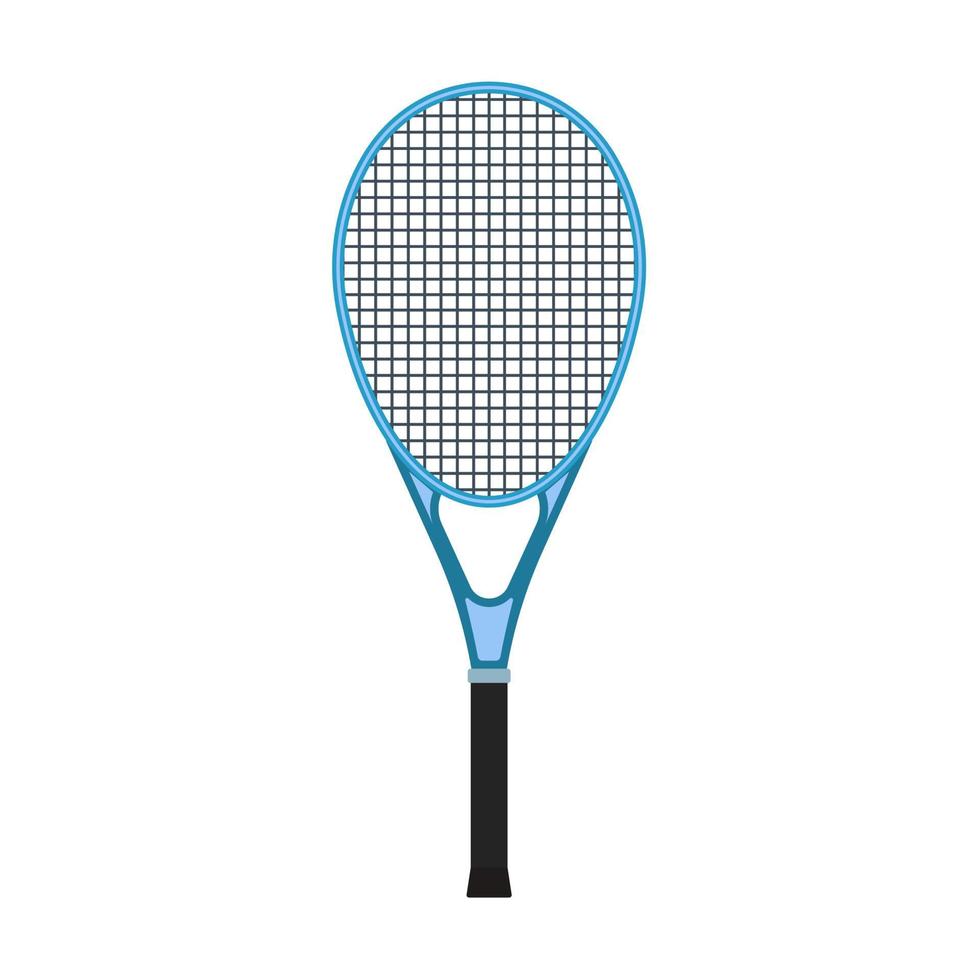 tenis raqueta deporte juego equipo vector plano icono. elemento de partido de juego de recreación. ejercicio de signo atlético azul