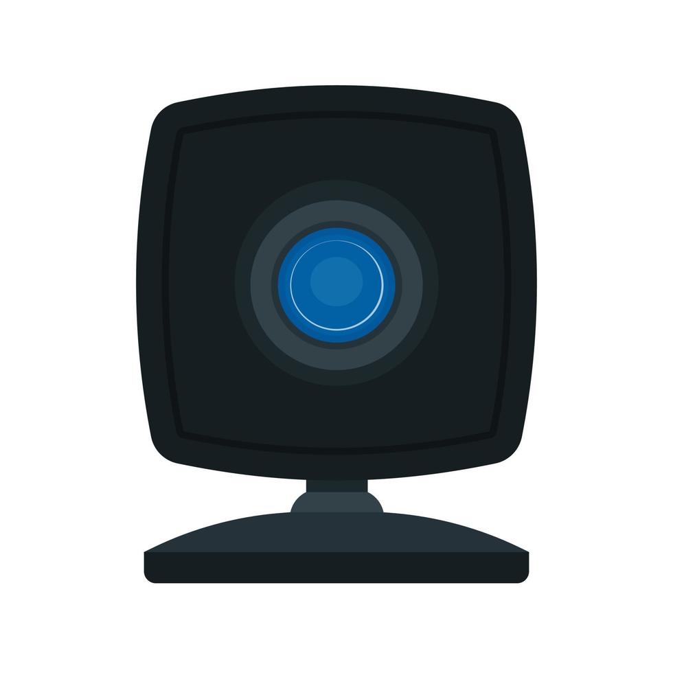 Web camera front view vector icon digital technology equipment video. Cam lens device conference network chat