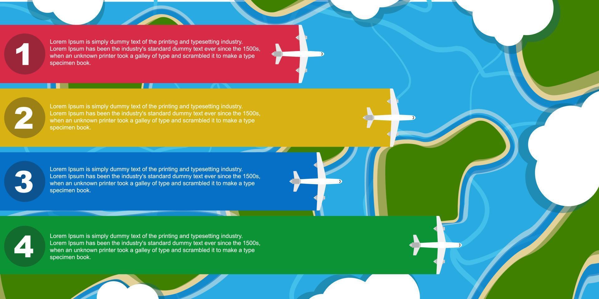 viajes de negocios de ilustración de vector de plano infográfico. elemento de banner de plantilla de avión. tabla de información plana tarjeta de información