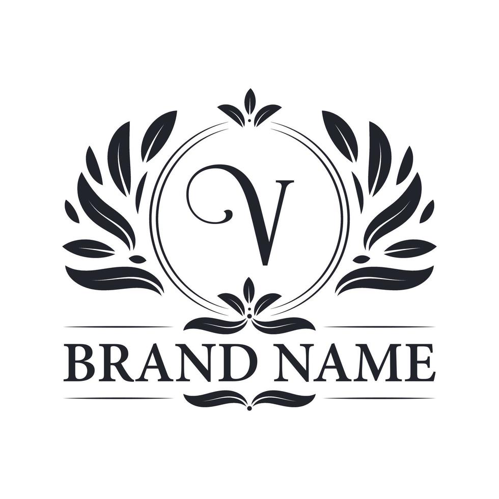 Luxury and elegant V letter logo design template. vector