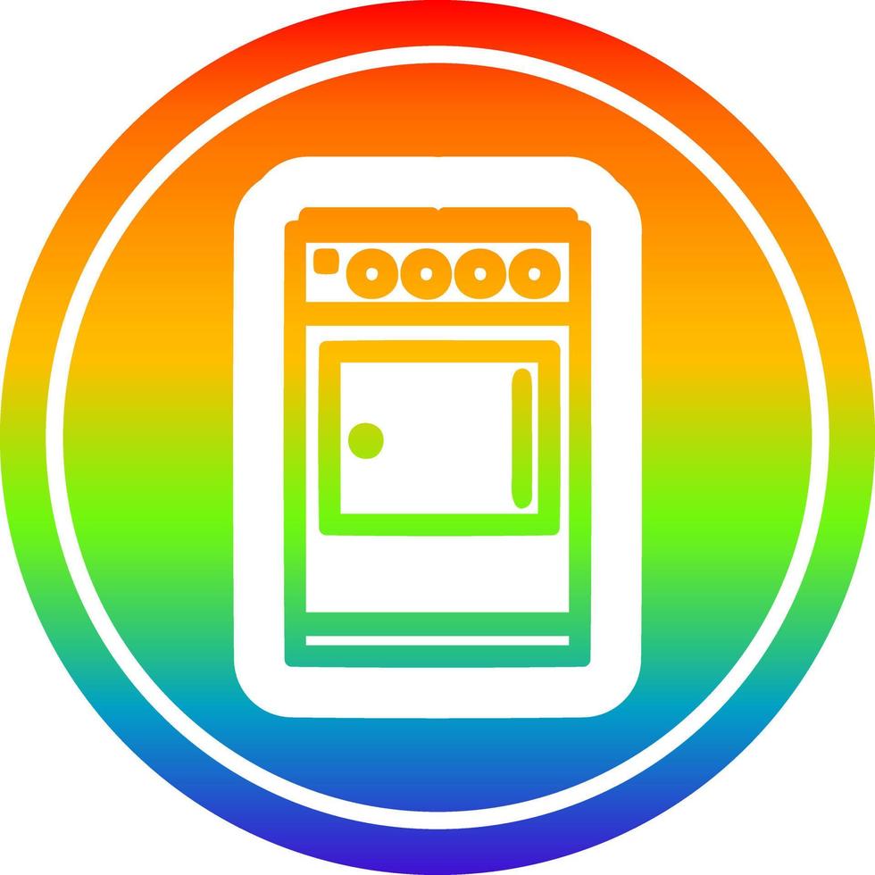 kitchen cooker circular in rainbow spectrum vector