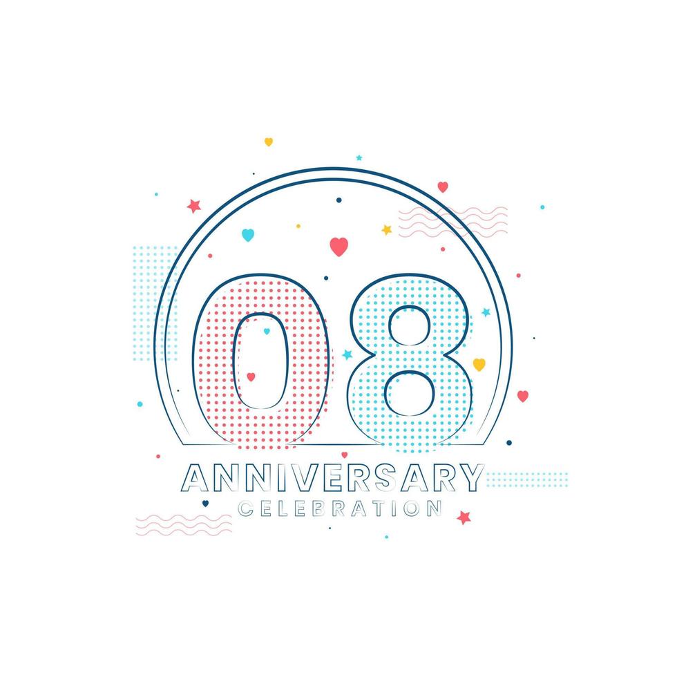 8 years Anniversary celebration, Modern 8 Anniversary design vector