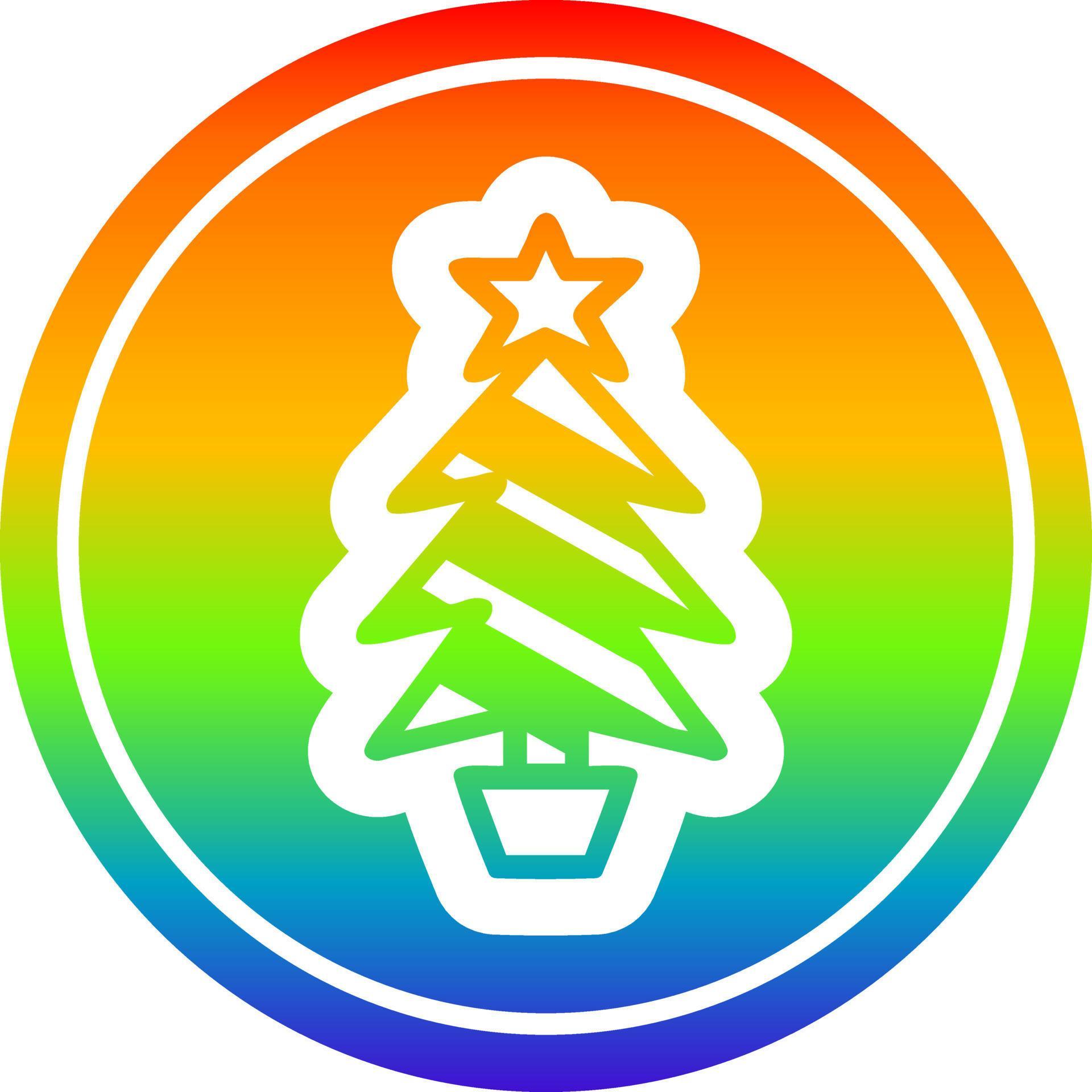 christmas tree circular in rainbow spectrum 10064604 Vector Art at Vecteezy