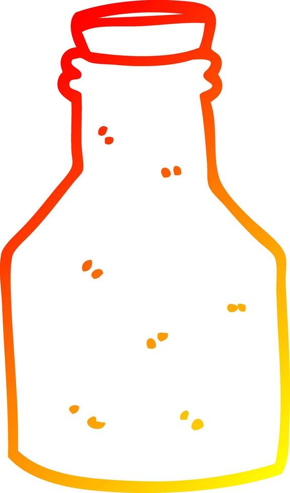 warm gradient line drawing cartoon old ceramic bottle with cork vector