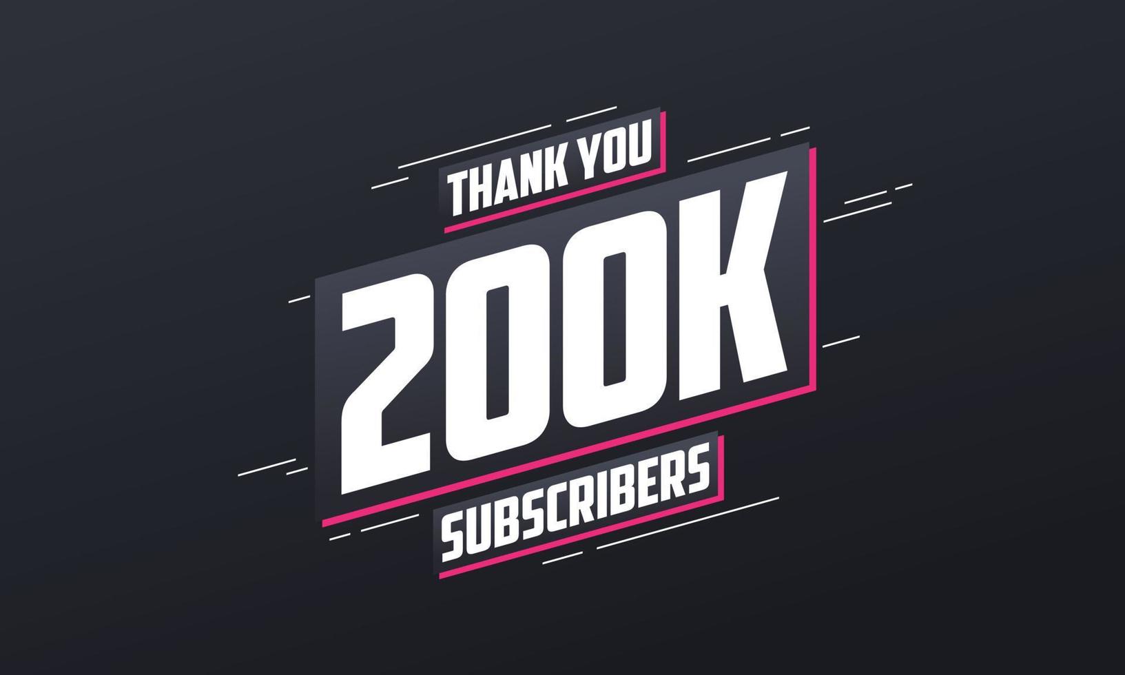 gracias 200000 suscriptores celebración de 200k suscriptores. vector