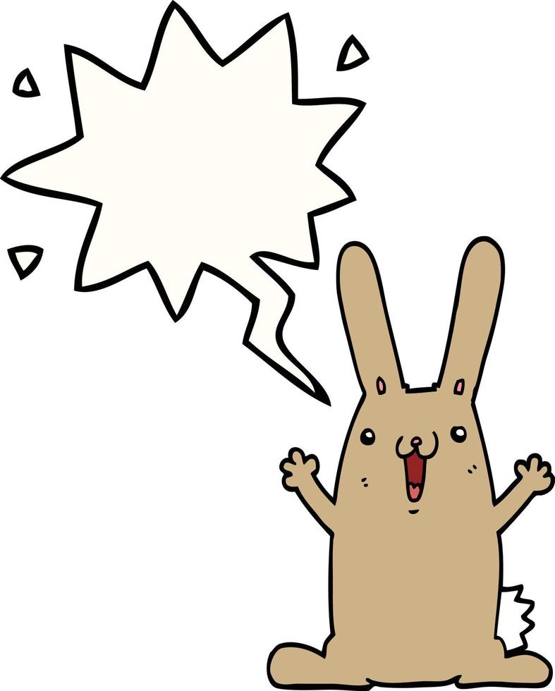 cartoon rabbit and speech bubble vector