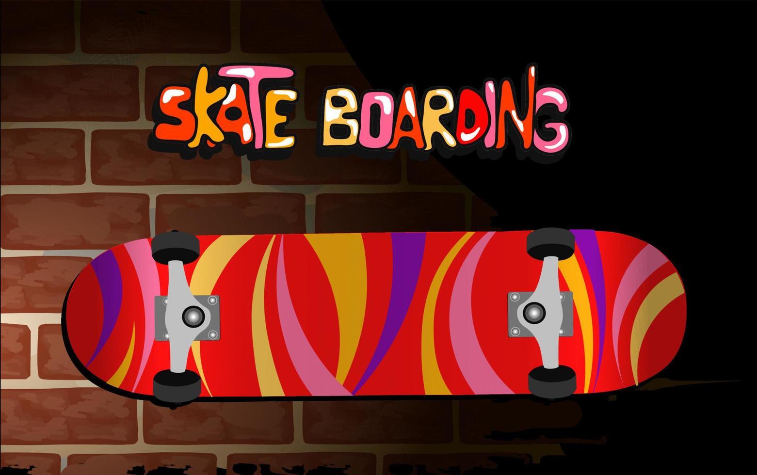 Go skateboarding day. Lettering. Poster design illustration.Funny skateboard. Skate park logo. Vector illustration.