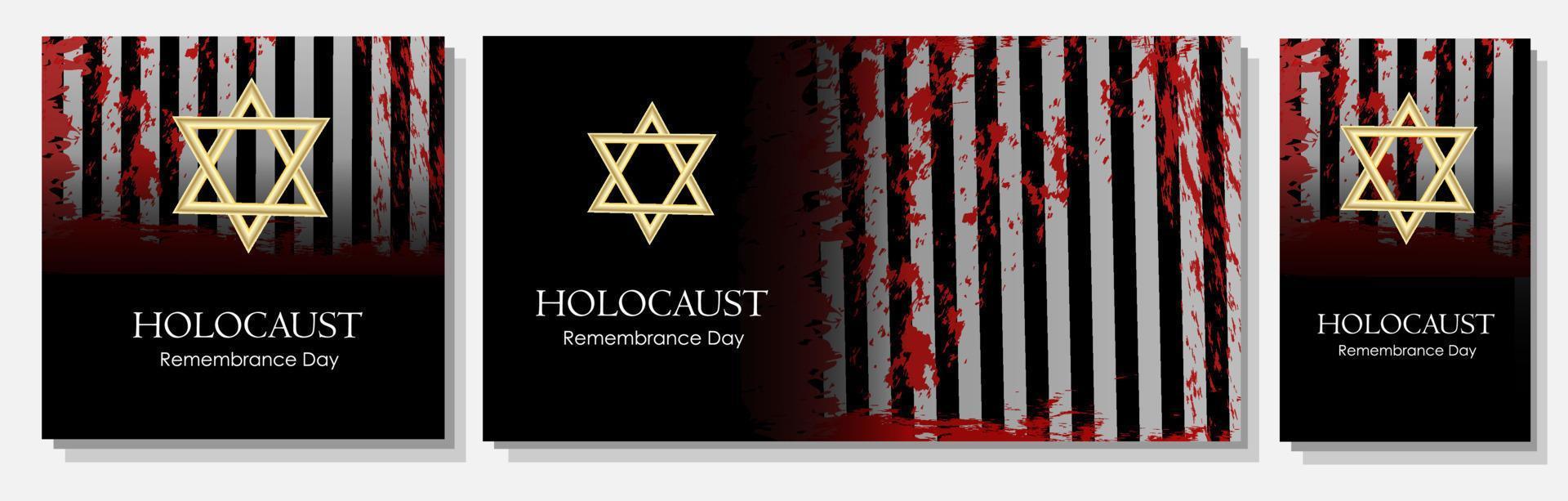 holocausto. cartel para el día del recuerdo de los muertos en el holocausto. agresión fascista contra los judíos. vector