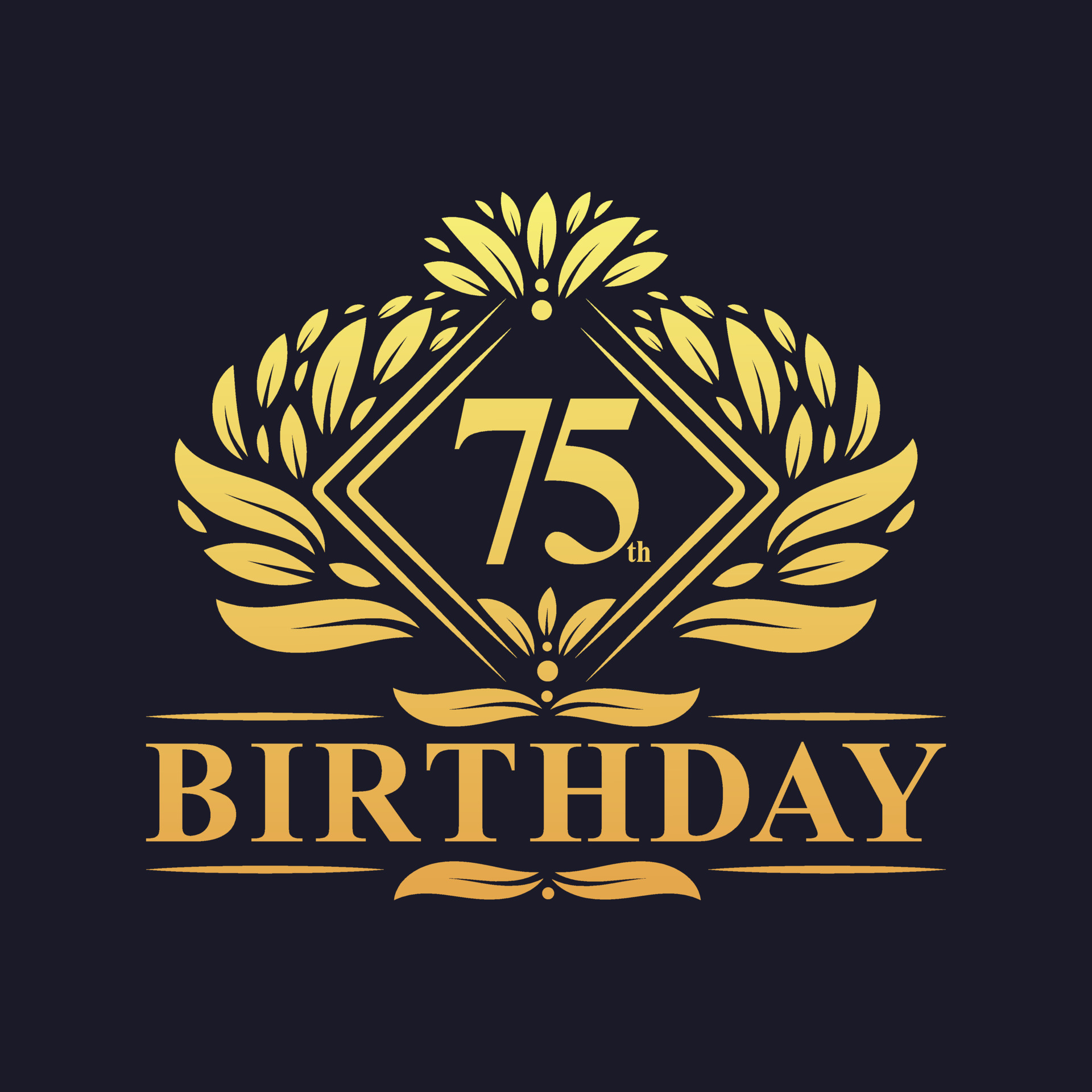 75 years Birthday Logo, Luxury Golden 75th Birthday Celebration. 10065247 Vector Art at Vecteezy