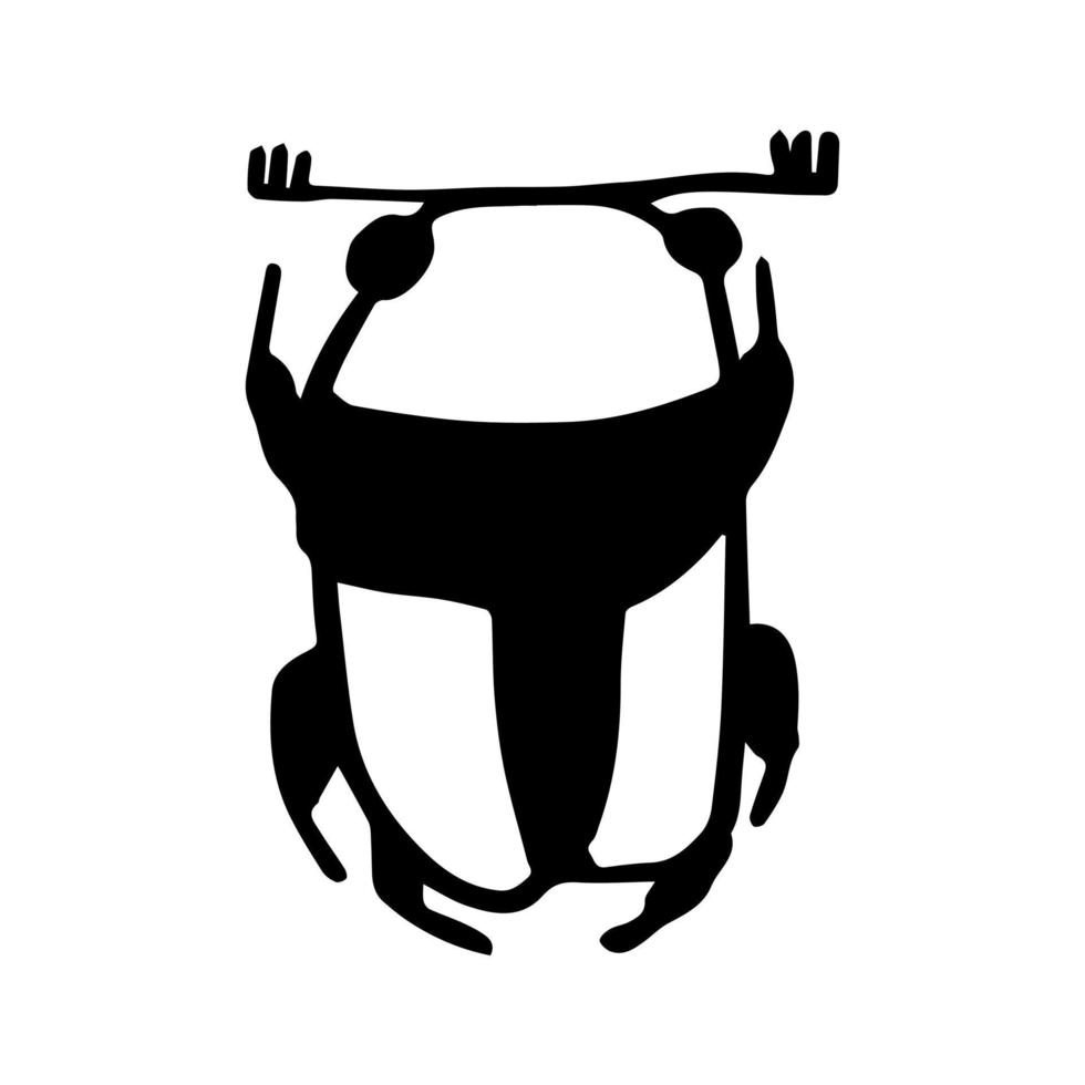 A single vector element beetle insect on a white background. Doodle illustration. Hand-drawn. Suitable for stickers, stickers, patterns, scrapbooking, fabrics, packaging.