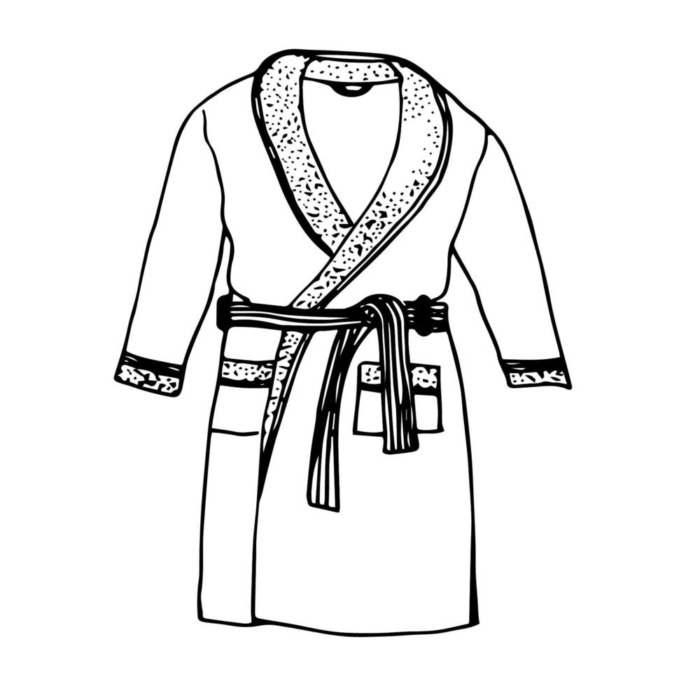 Vector element is a home terry dressing gown.