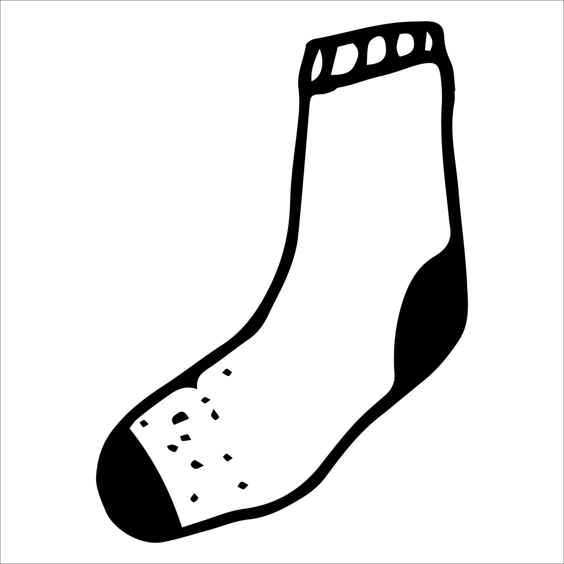 Vector single item of clothing sock silhouette 10065427 Vector Art at ...