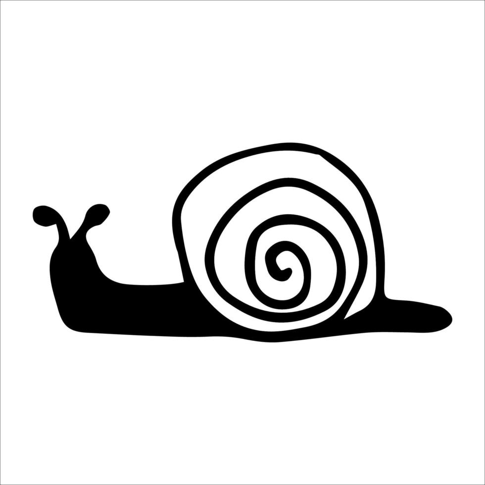 Vector single element cute snail black silhouette