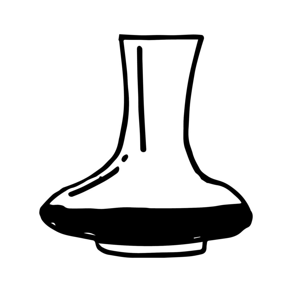 un solo elemento vectorial es un jarrón de vidrio sobre un fondo blanco. ilustración de garabato para menús, ilustraciones de libros, postales, estampados en tela y papel de scrapbooking. vector