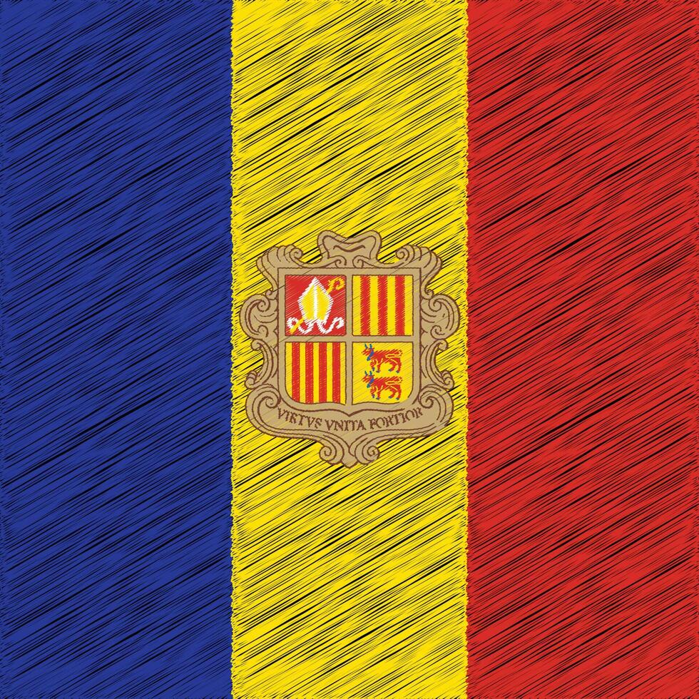 Andorra National Day 8 September, Square Flag Design 10065465 Vector