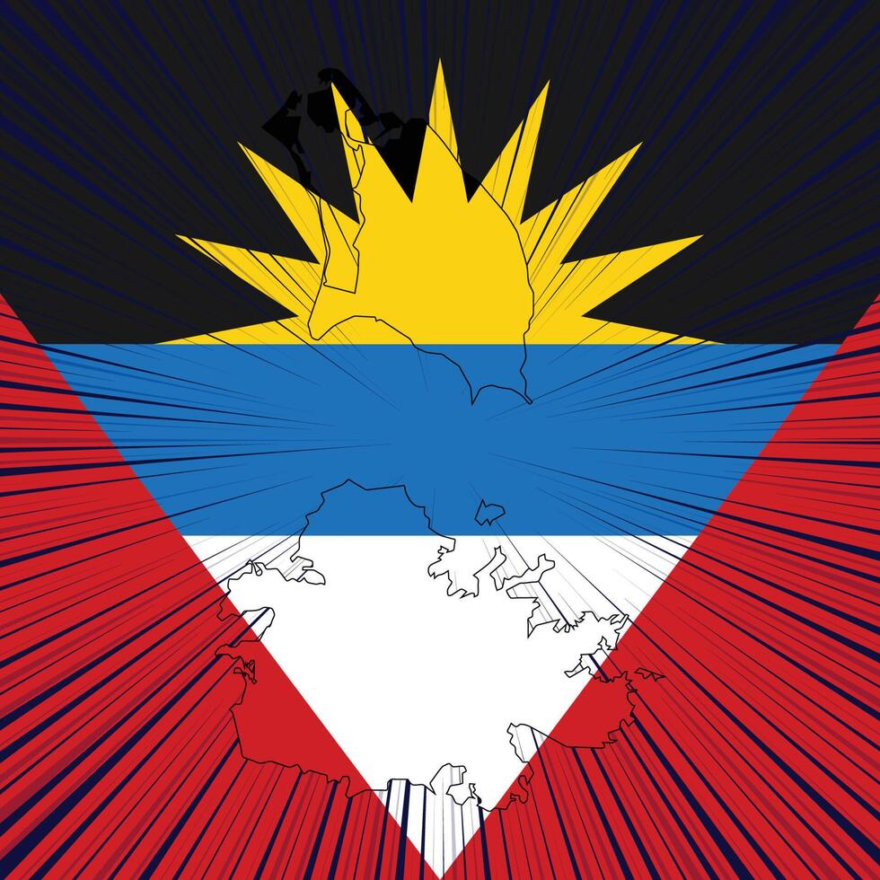 Antigua and Barbuda Independence Day Map Design 10065468 Vector Art at