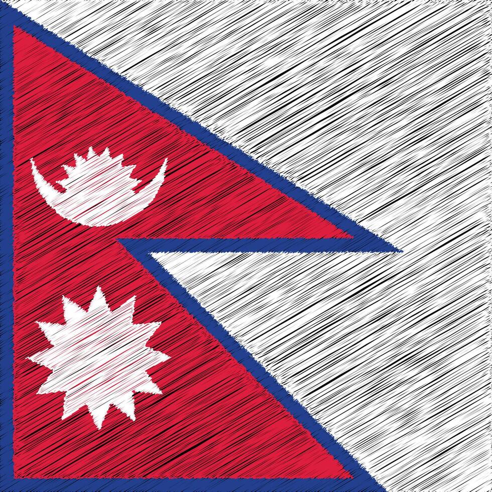 Nepal National Day 20 September, Square Flag Design vector