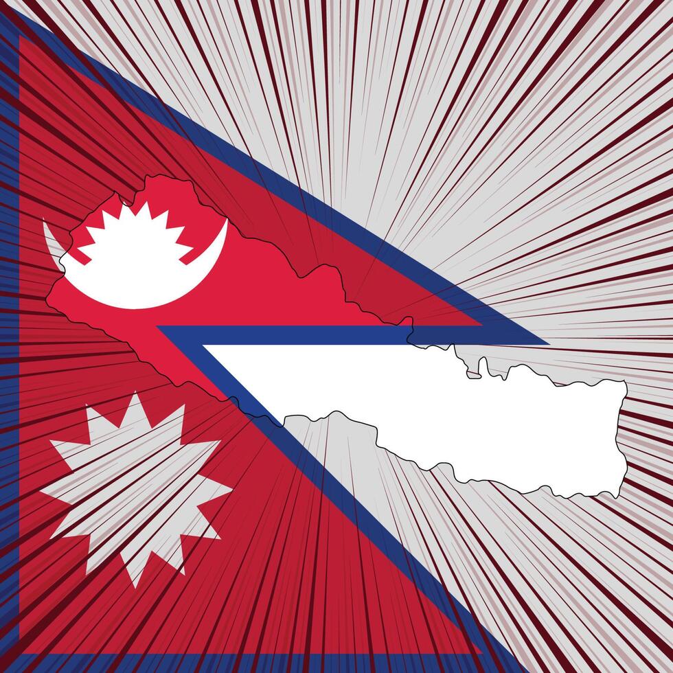 Nepal National Day Map Design vector