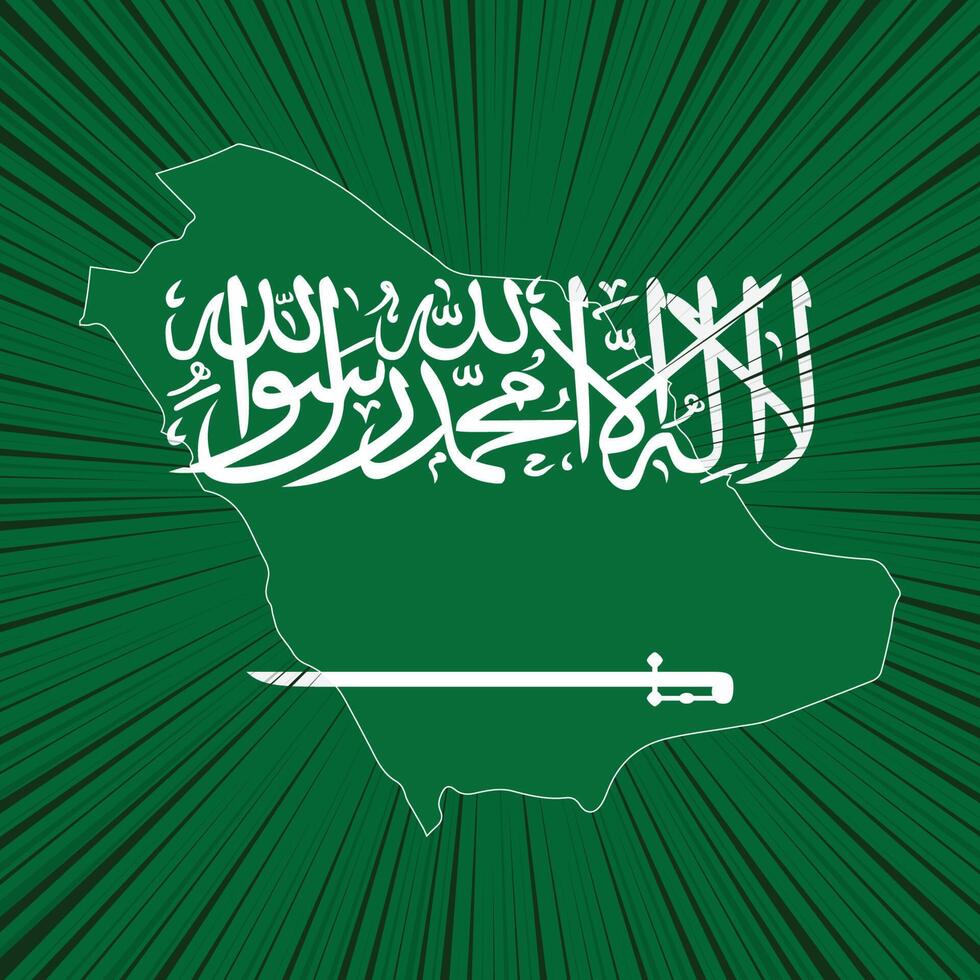 diseño del mapa del día nacional de arabia saudita vector