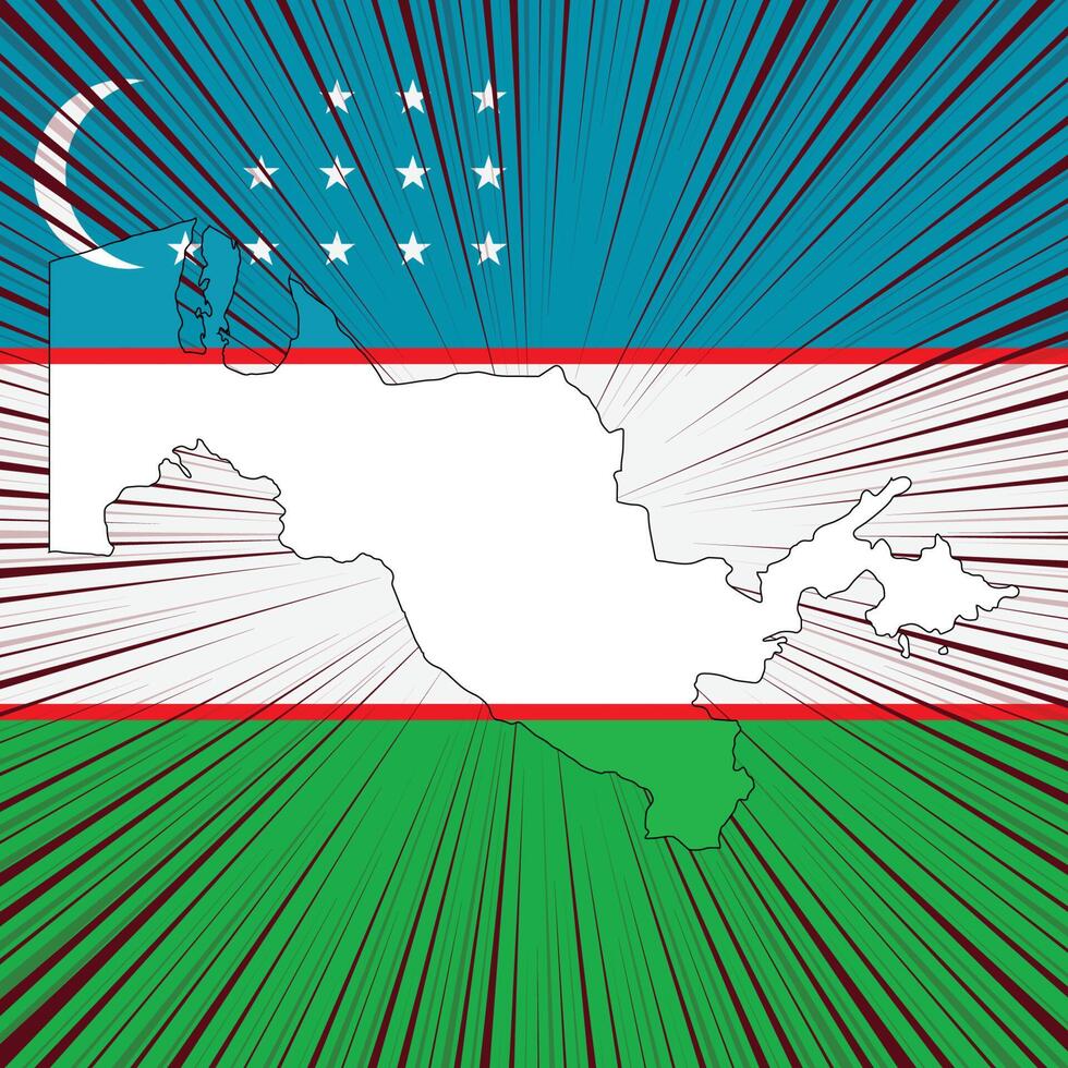 Uzbekistan Independence Day Map Design vector