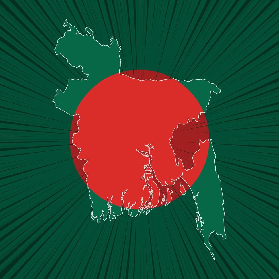 diseño del mapa del día de la independencia de bangladesh vector