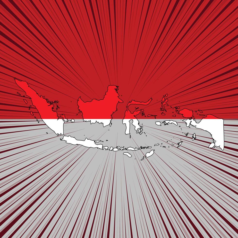Indonesia Independence Day Map Design vector