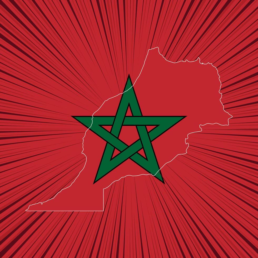 Morocco Independence Day Map Design vector