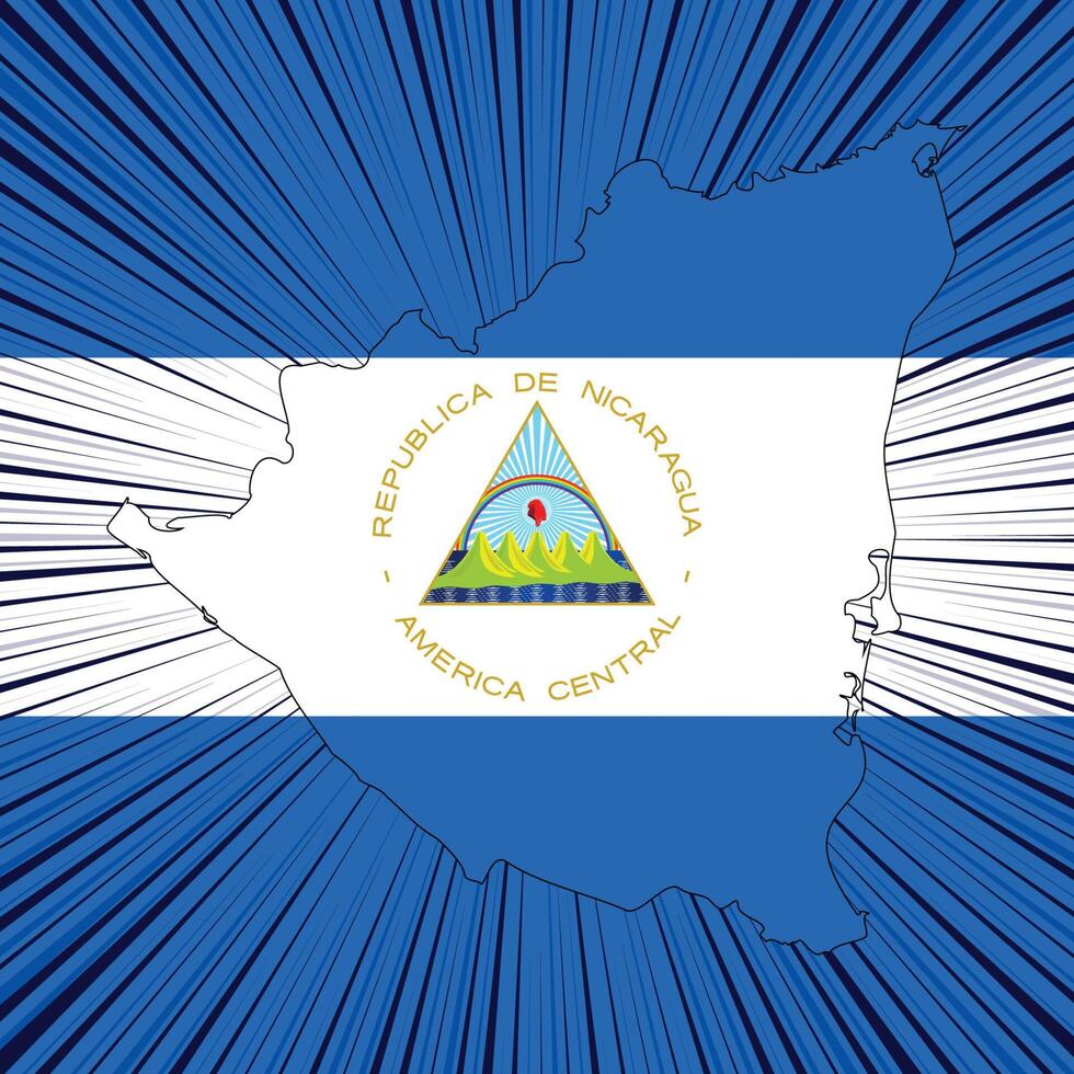 Nicaragua Independence Day Map Design vector