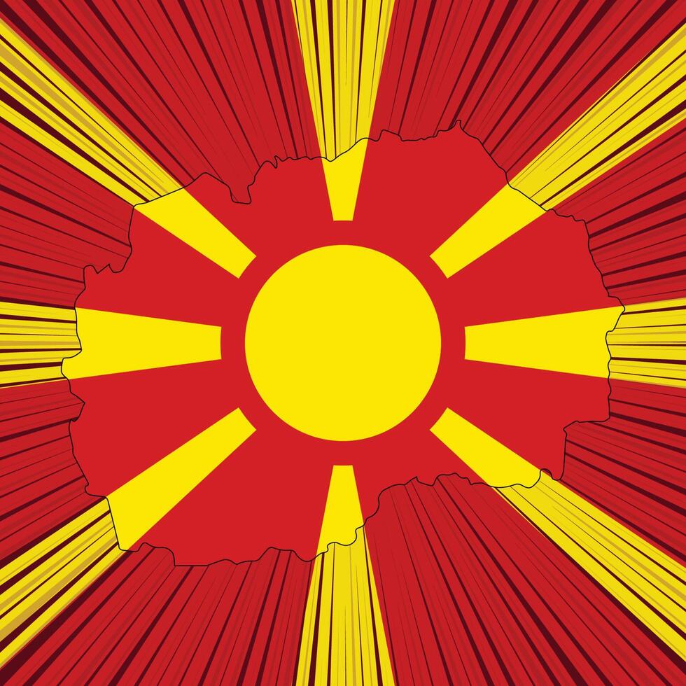 diseño del mapa del día de la independencia de macedonia del norte vector