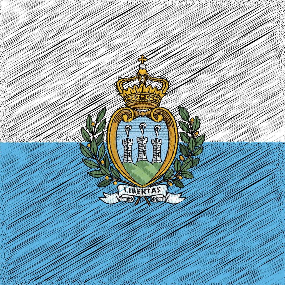 día de la independencia de san marino 3 de septiembre, diseño de bandera cuadrada vector