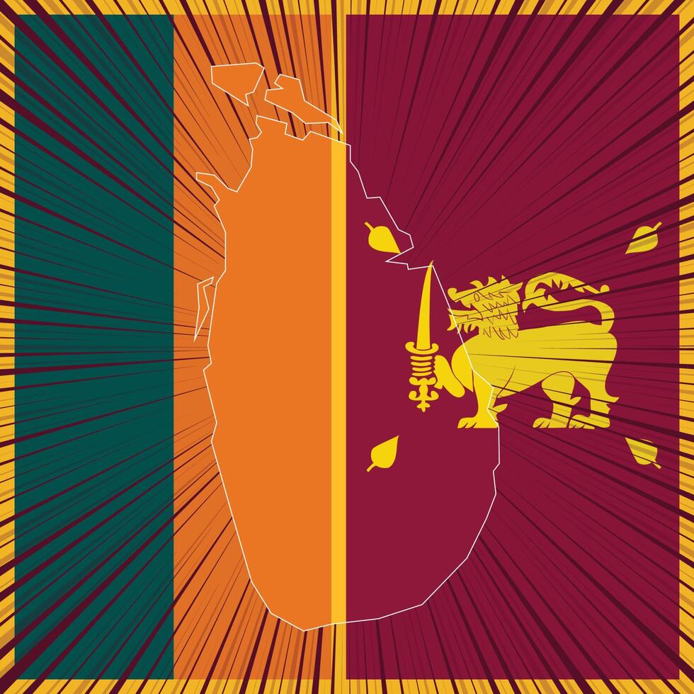 Sri Lanka Independence Day Map Design vector