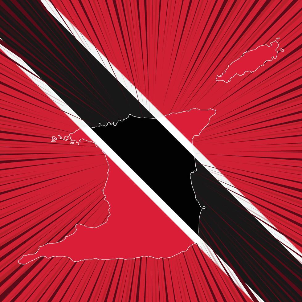Trinidad and Tobago Independence Day Map Design vector