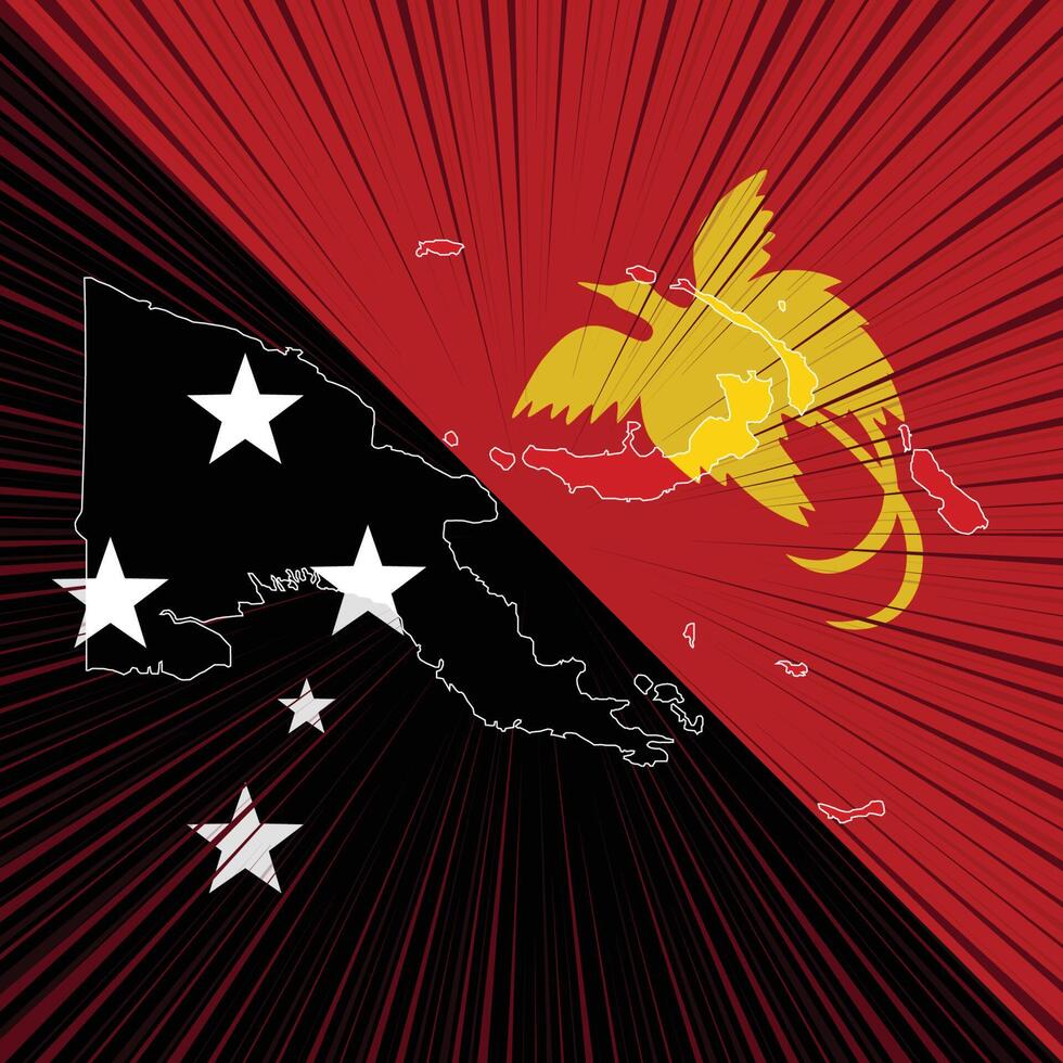 Papua New Guinea Independence Day Map Design vector