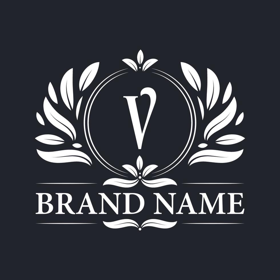 plantilla de diseño de logotipo de letra v lujosa y elegante. vector