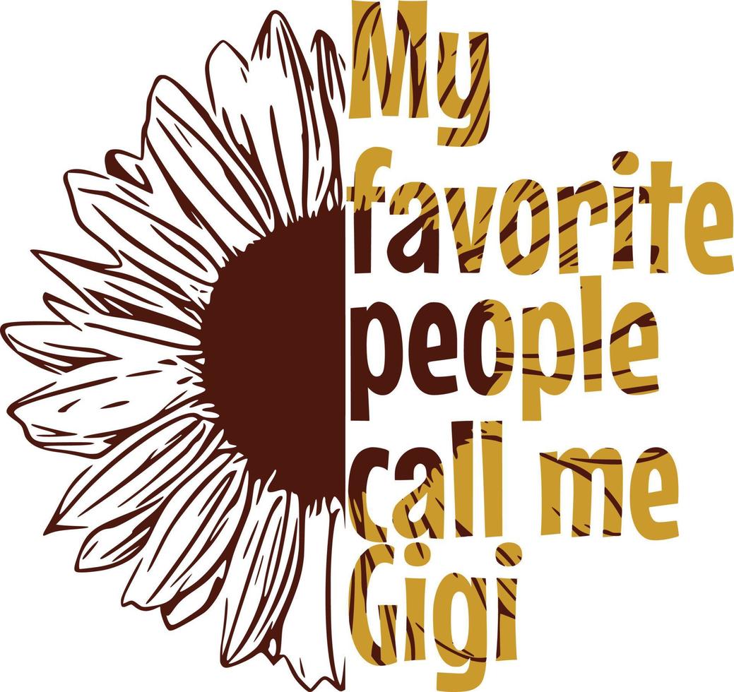 Print Gigi Sunflower Call me vector