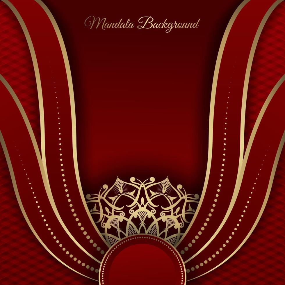luxury ornamental mandala, red and gold, design vector