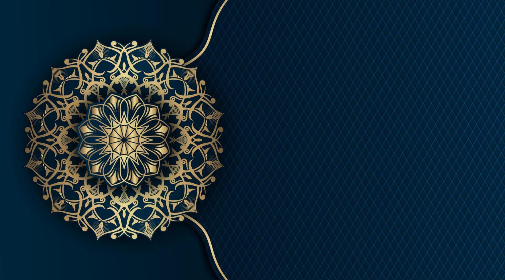 luxury ornamental mandala, turquoise and gold vector