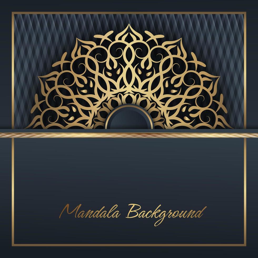 mandala background, gray and gold vector