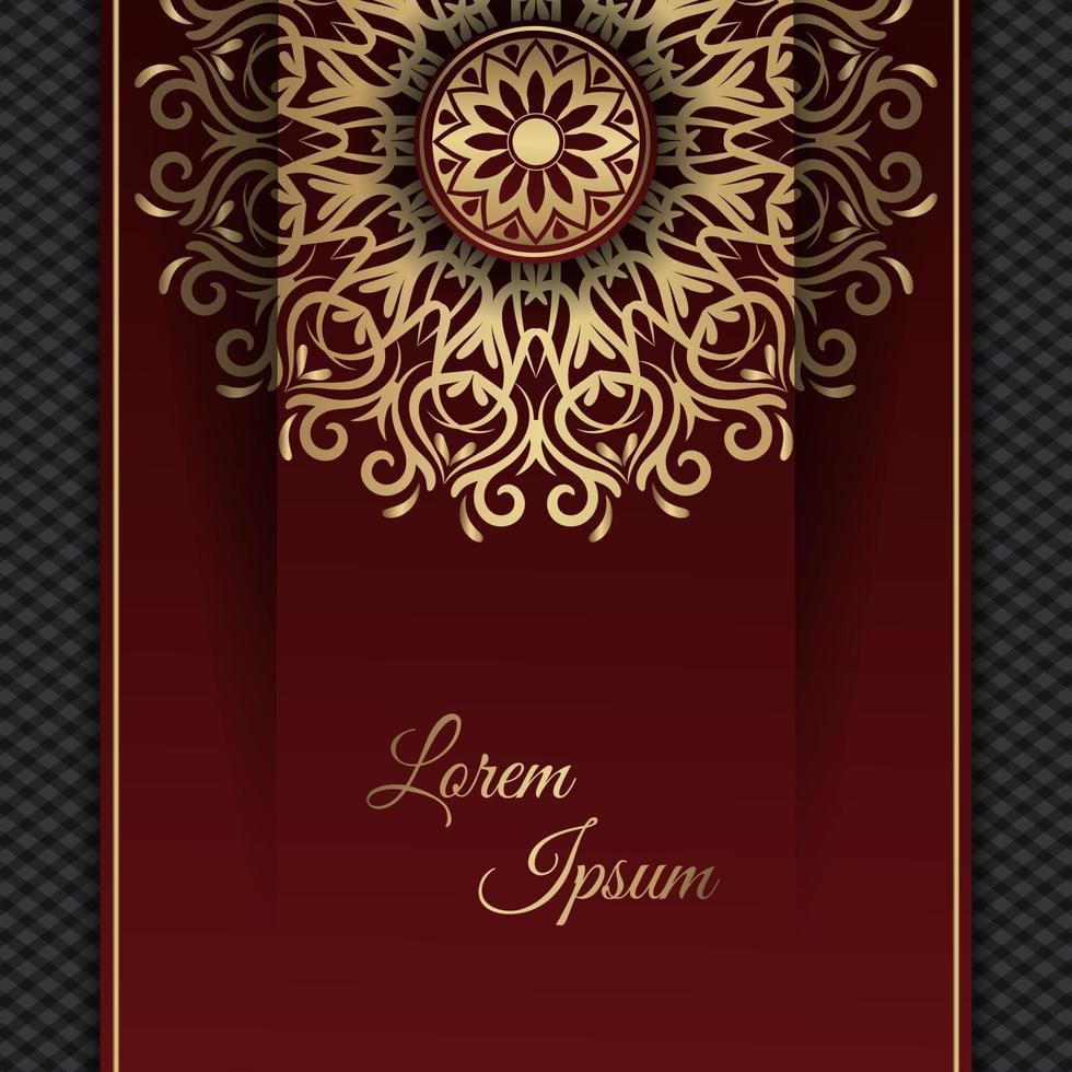 red and gold, mandala background vector