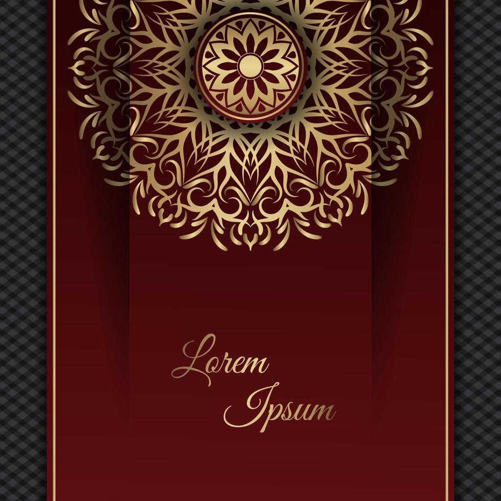 red and gold, mandala background vector