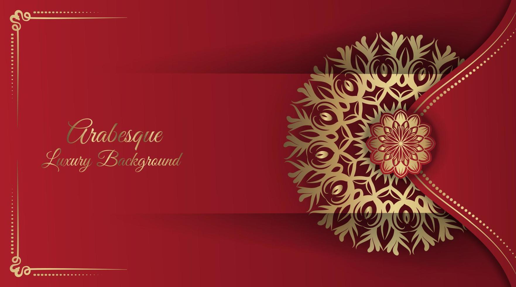 Arabesque luxury background  round gold decoration vector