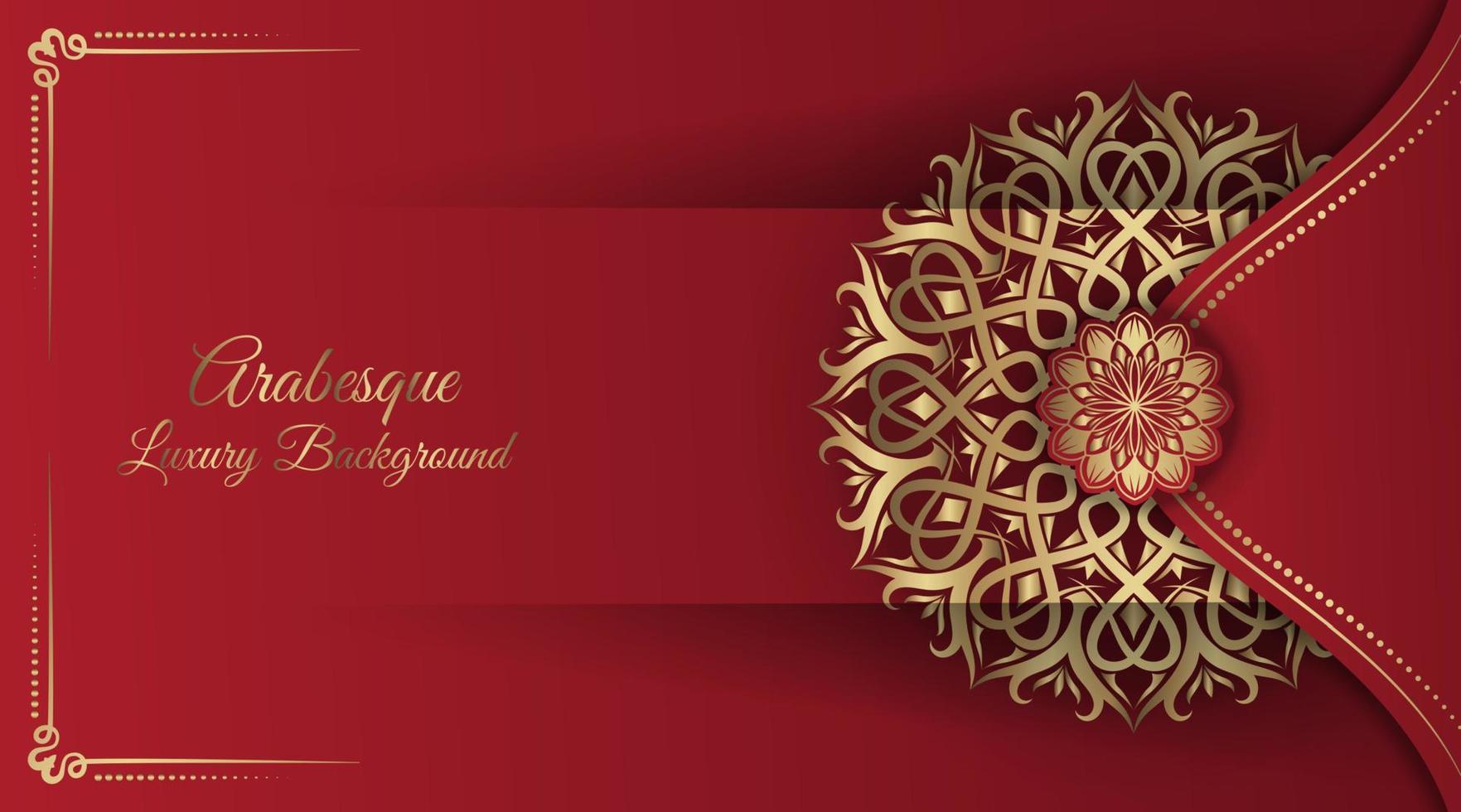 Arabesque luxury background  round gold decoration vector